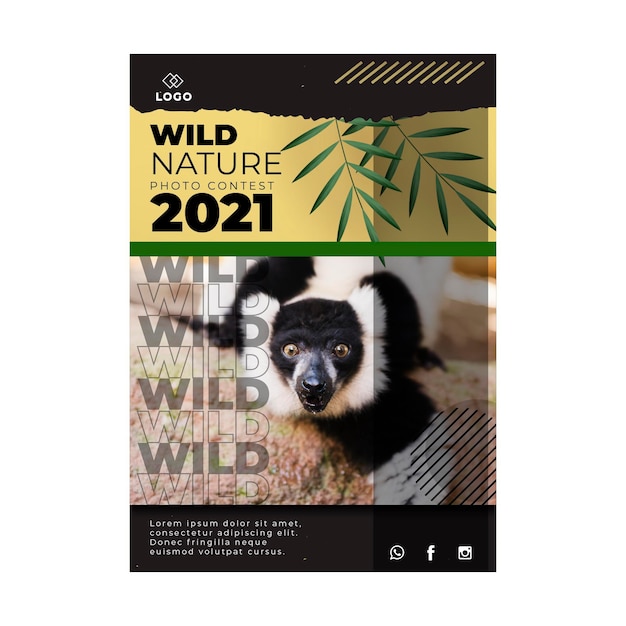 Vector wild nature flyer template