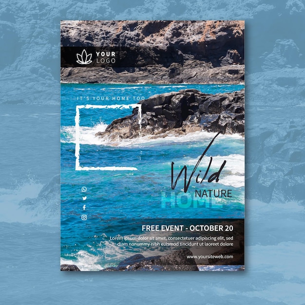 Wild nature poster template