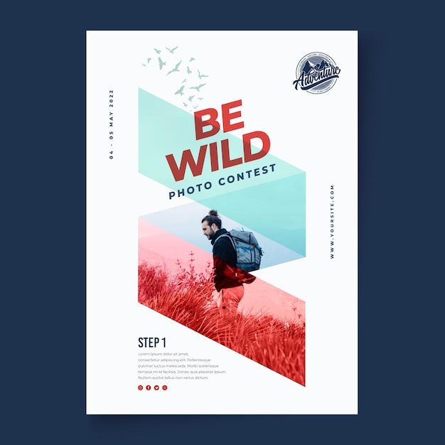 Vector wild nature vertical poster template