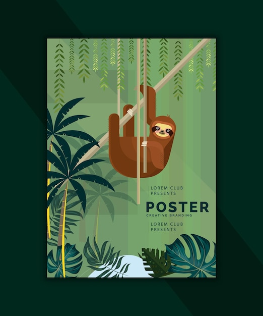 Wild nature vertical poster template