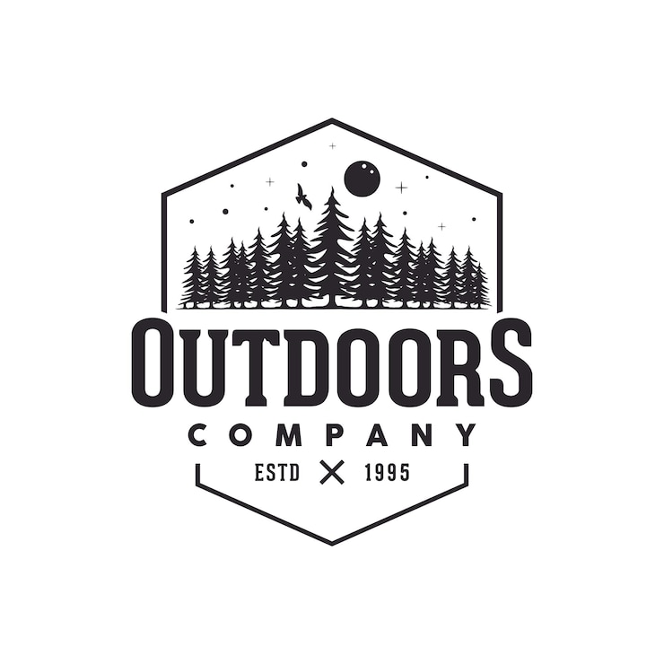 Vector wild outdoors logo emblem before the night come