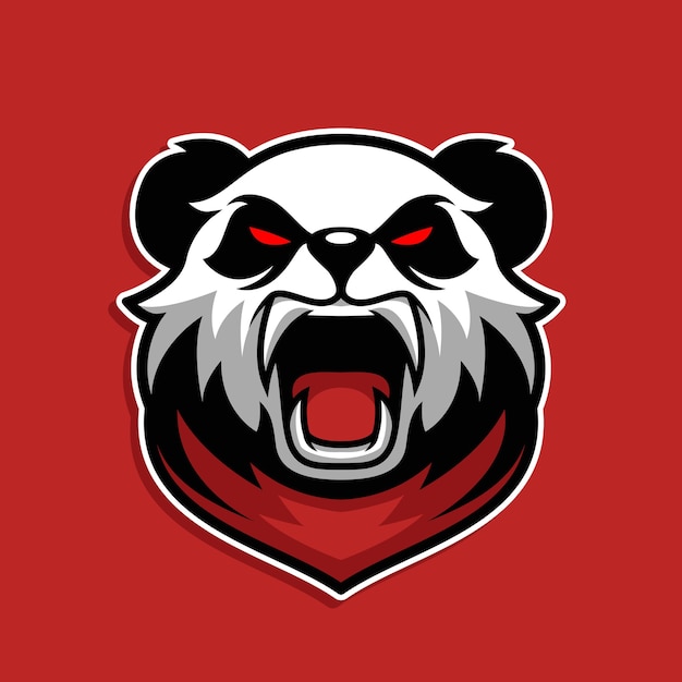 Wild panda with red eyes mascot gaming