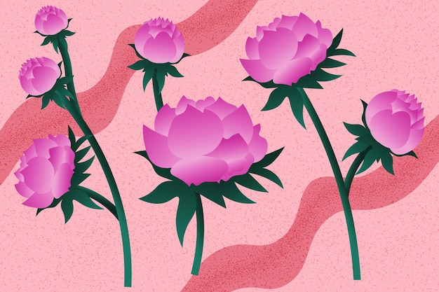野生のピンクの花のベクトル図