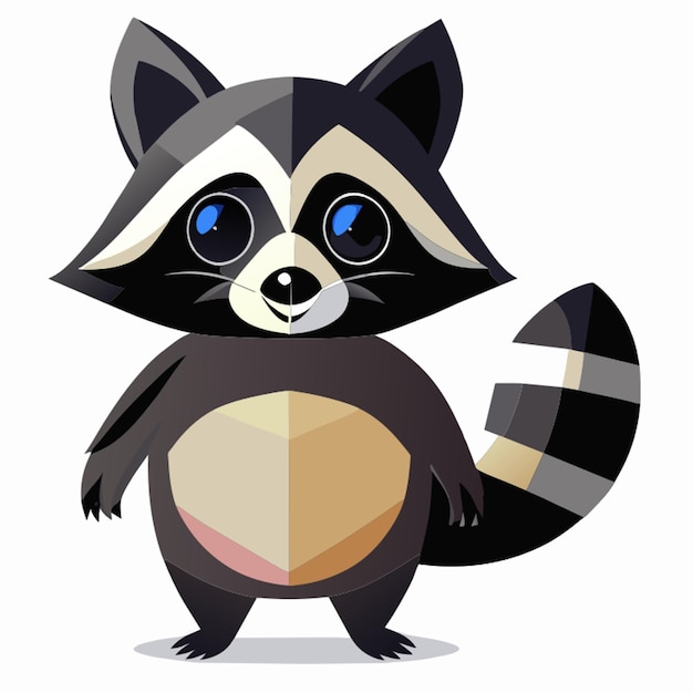 Vector wild raccon full body vector illustration