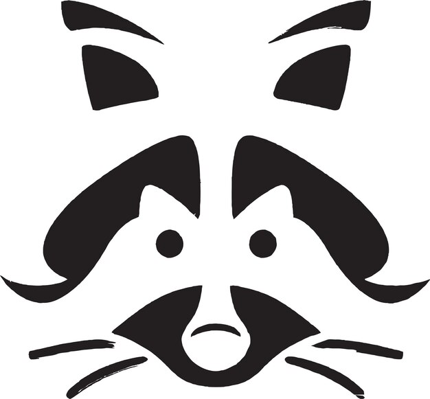 Vector wild raccoon icon in a minimalist style