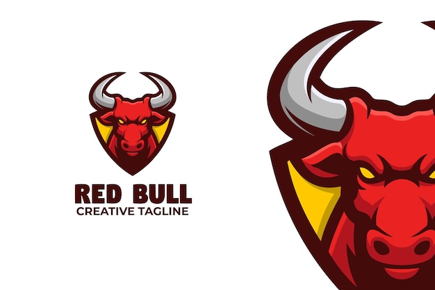 Вектор Логотип талисмана wild red bull e-sport