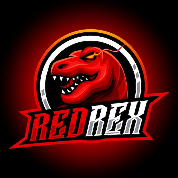 Vector wild rex mascot esport logo