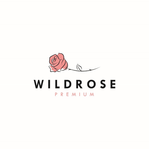 Wild rose bloem logo vector pictogram illustratie