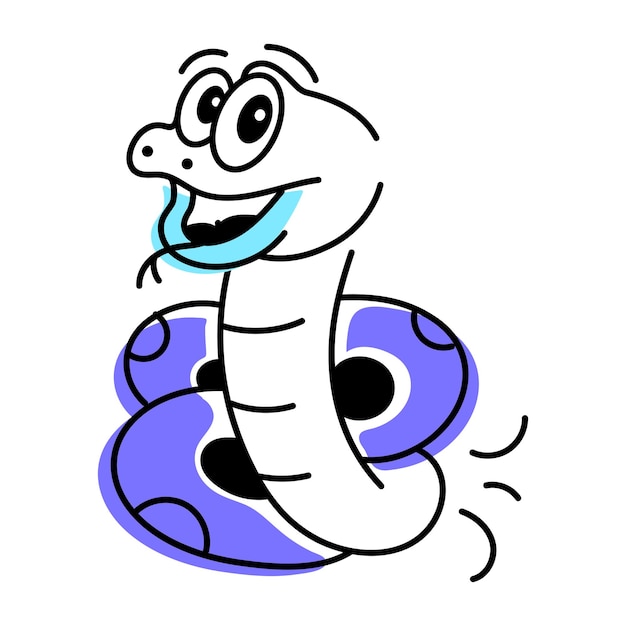 野生のヘビの手描きのアイコン