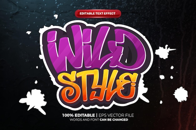 Wild Style Graffiti 3D Editable Text Effect