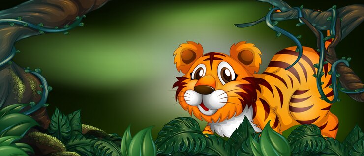 Vector wild tiger in the forest