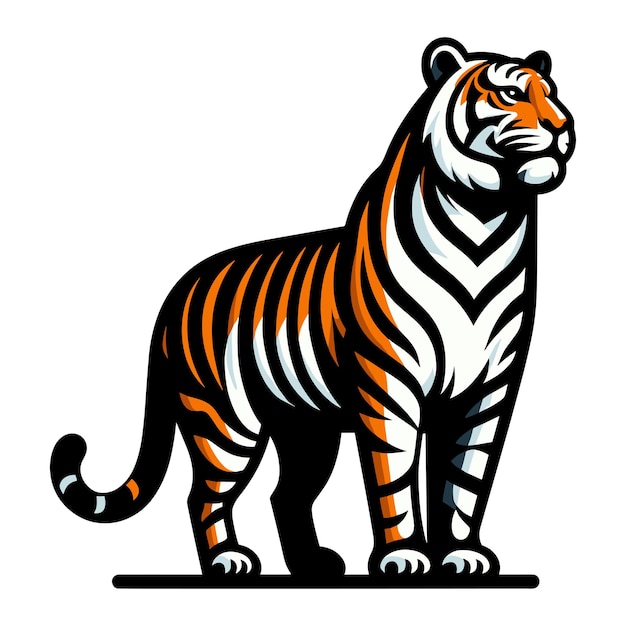 야생 호랑이 전체 몸체 터 일러스트레이션 동물학 일러스터레이션 동물 포식자 큰 고양이 디자인