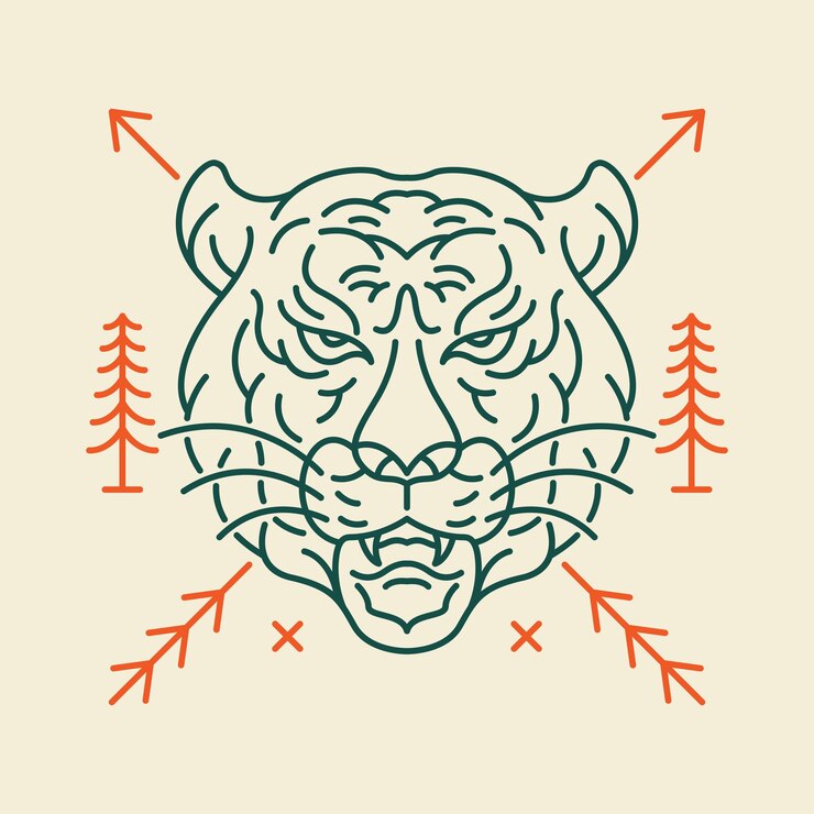 Vector wild tiger head