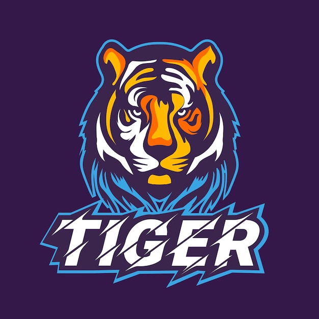 Wild tiger logo badge design for esport
