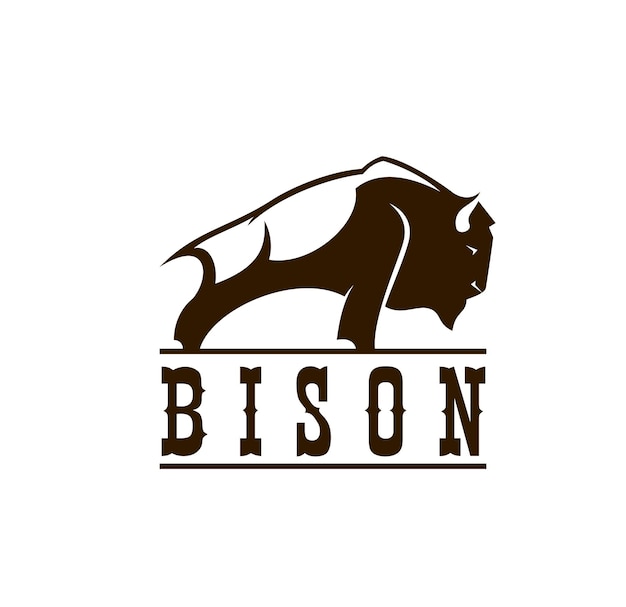 Wild west bizon buffel icoon of dierlijk symbool
