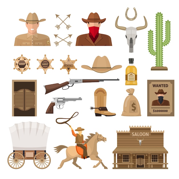 Wild west decoratieve elementen instellen