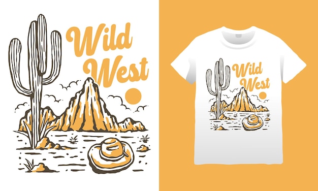 Illustrazione del deserto del selvaggio west