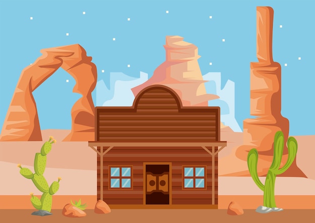 Vector wild west landscape