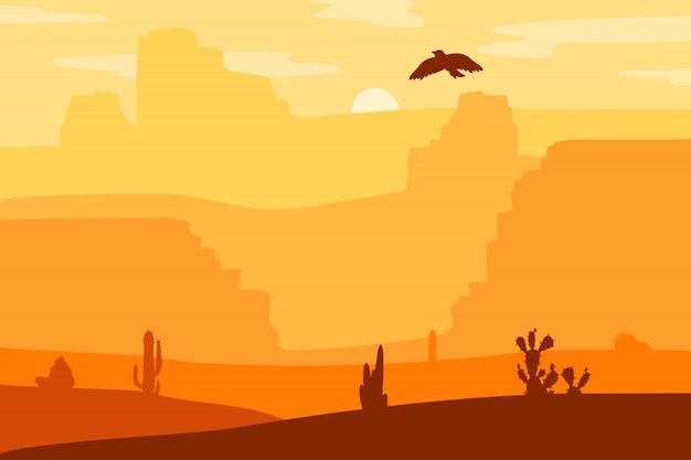 Vector wild west landscape