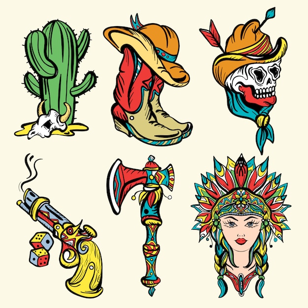 6234 Cowboy Tattoos Images Stock Photos  Vectors  Shutterstock