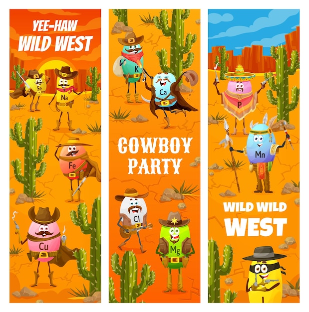 Wild west party western cartoon cowboy sheriff