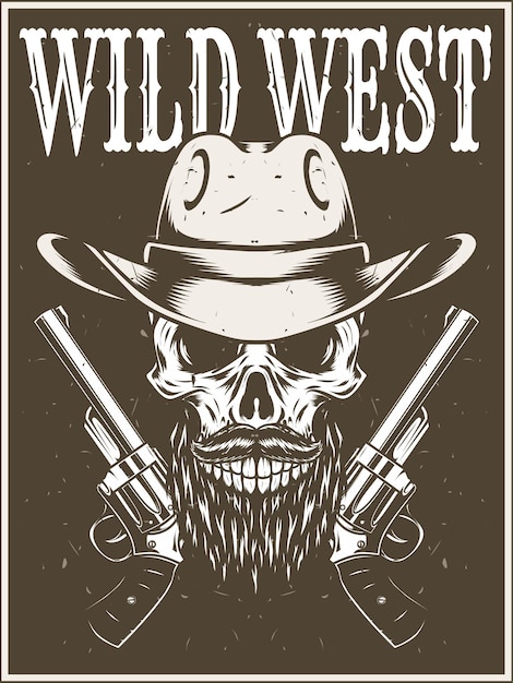 Wild west poster for print