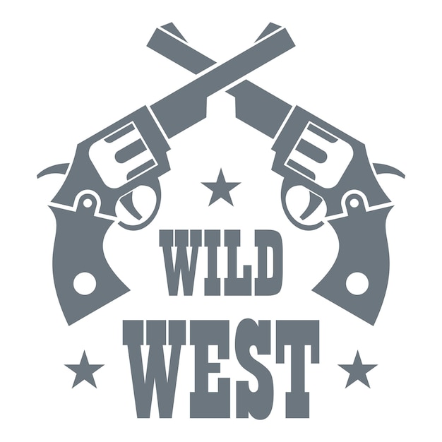 wild west revolver logo simple illustration of wild west revolver vector logo for web design