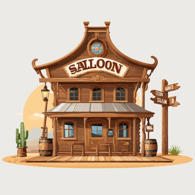 Vector wild west saloon