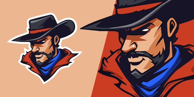 Wild West Warriors Cowboy Bandits Logo Mascot for Gaming Teams