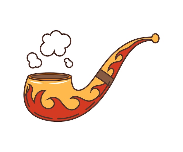 Vector wild west western smoking pipe groovy vector item