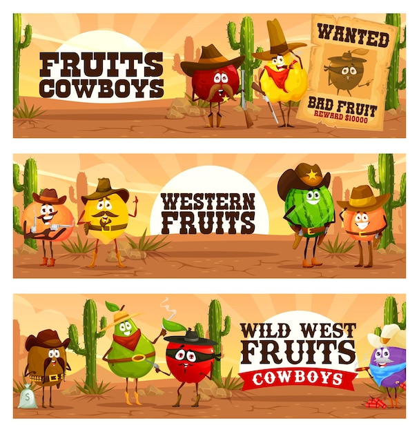 Wild West western stripfiguren fruit cowboy