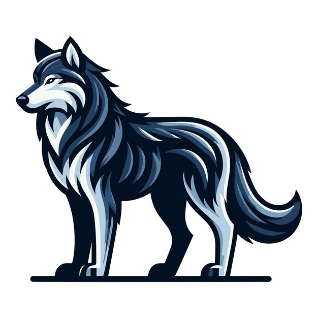 Вектор Дикая волчья собака полная конструкция векторной иллюстрации животных дикой природы шаблон изолирован на белом