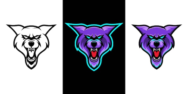 Wild wolf e sport mascotte logo design