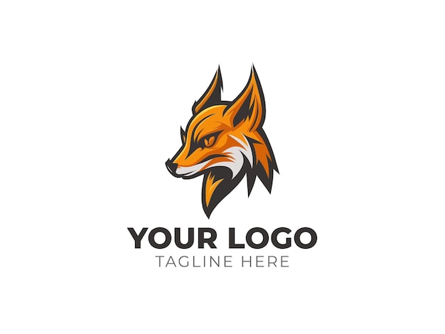 Wild wolf fox head logo vector