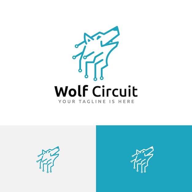 Wild Wolf Head Electronic Circuit Computer Technology Logo