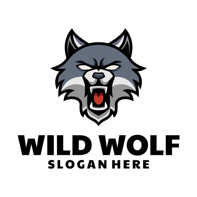 Wild Wolf hoofd mascotte Logo