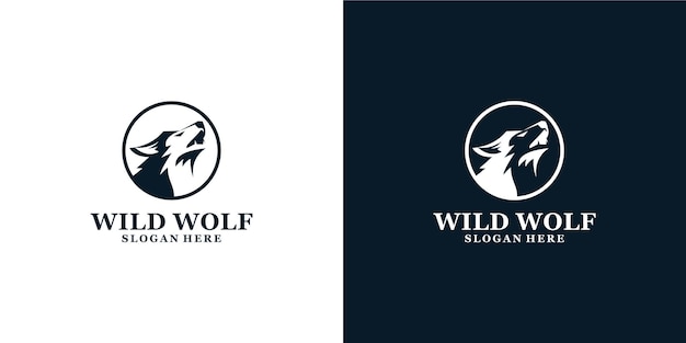 wild wolf logo design template