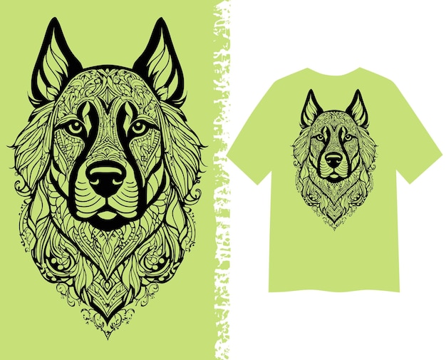 Vector wild wolf t shirt design