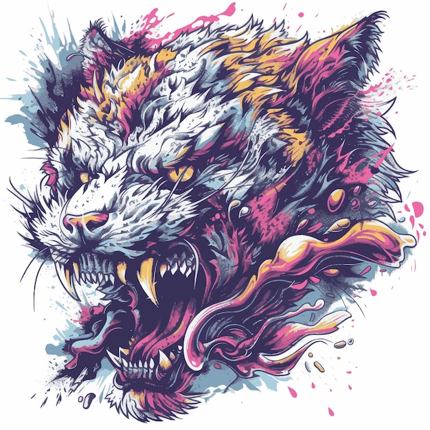 Wild wolf vector ready to pounce opponent illustration