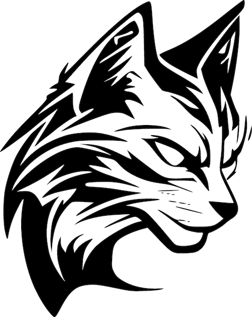 Vector wildcat minimalist and flat logo vector illustration