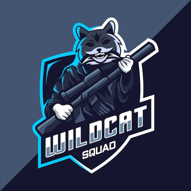 Wildcat Squad Esport 마스코트 로고 디자인