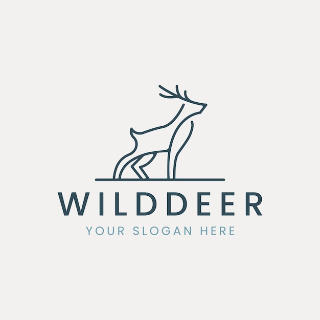 wilde herten lijntekeningen logo vector gerichte zijde illustratie sjabloonontwerp