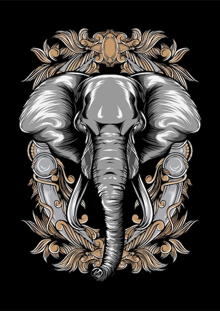 Wilde olifant vector illustratie ontwerp kleding, t-shirt design