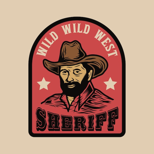 Vector wilde westen sheriff cowboy-badge