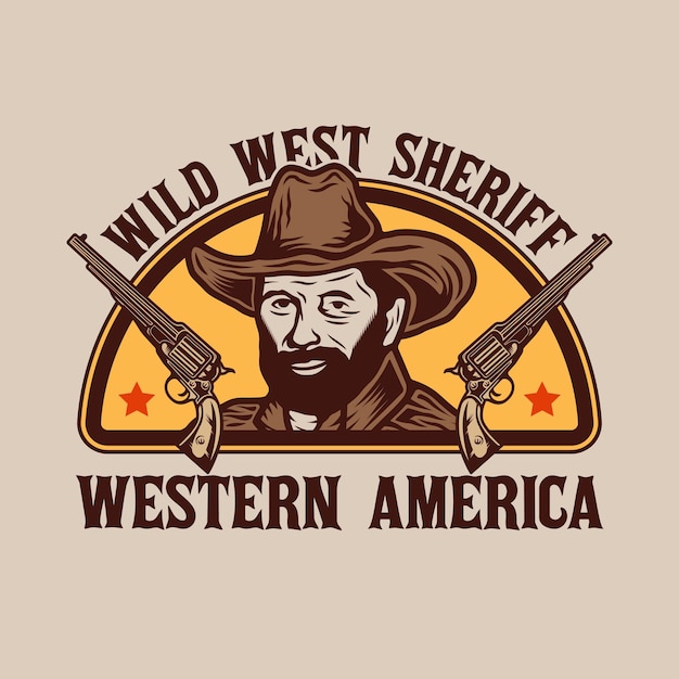 Wilde westen sheriff cowboy-badge