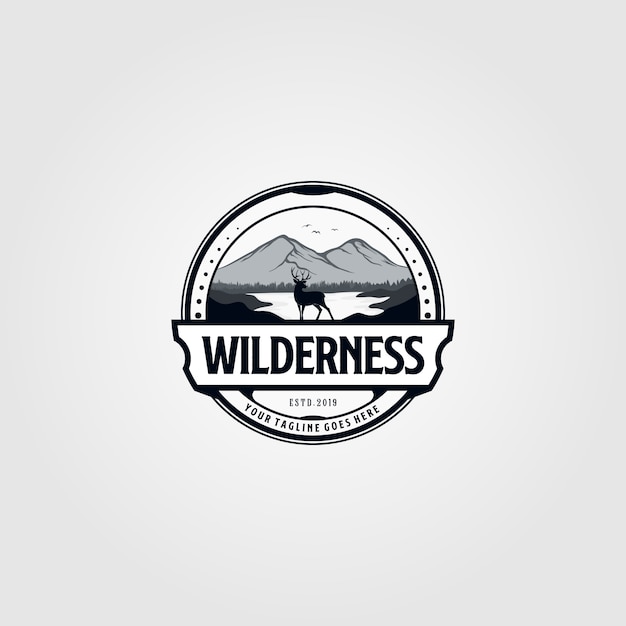 Wilderness adventure vintage badge