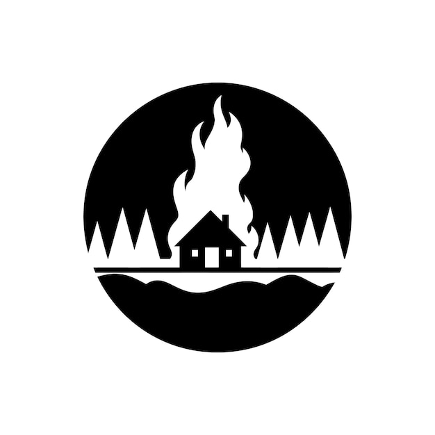 Wildfire Evacuation Icon Simple Vector Illustration