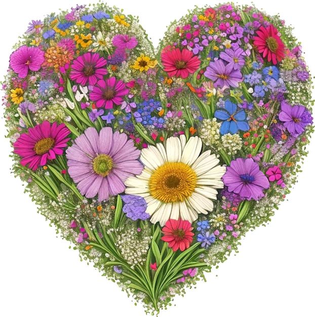 wildflower heart shape