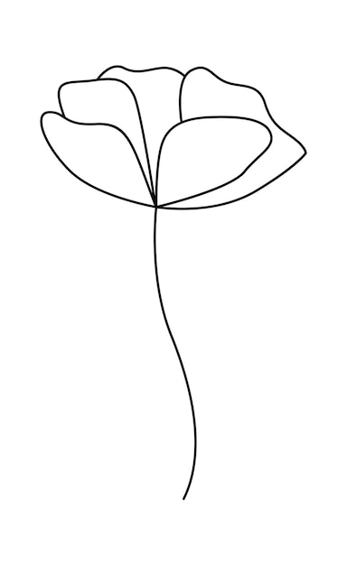 Vector wildflower lijnwerk eigentijds bloemdessin