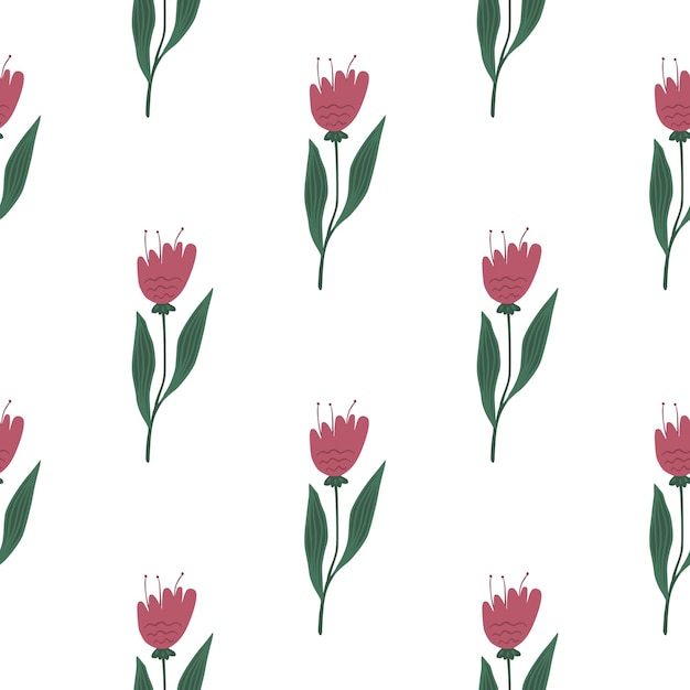 Wildflower seamless pattern isolated on white background .